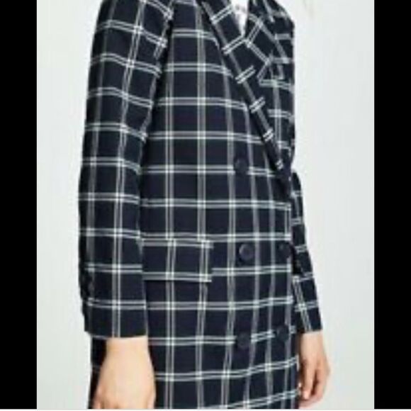 BB Dakota Navy Plaid Coat size small - Picture 3 of 7